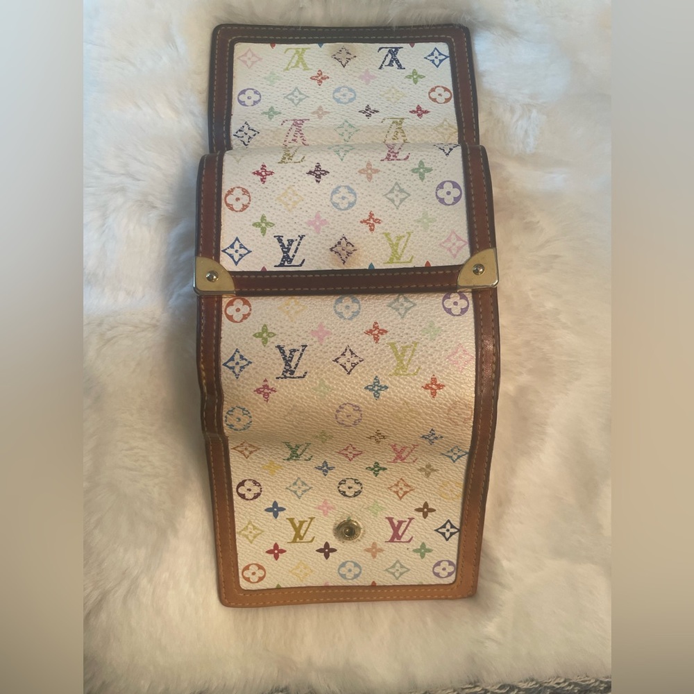 Authentic Louis Vuitton Monogram Multicolor Portefeiulle Elise Trifold Wallet - Picture 7 of 9